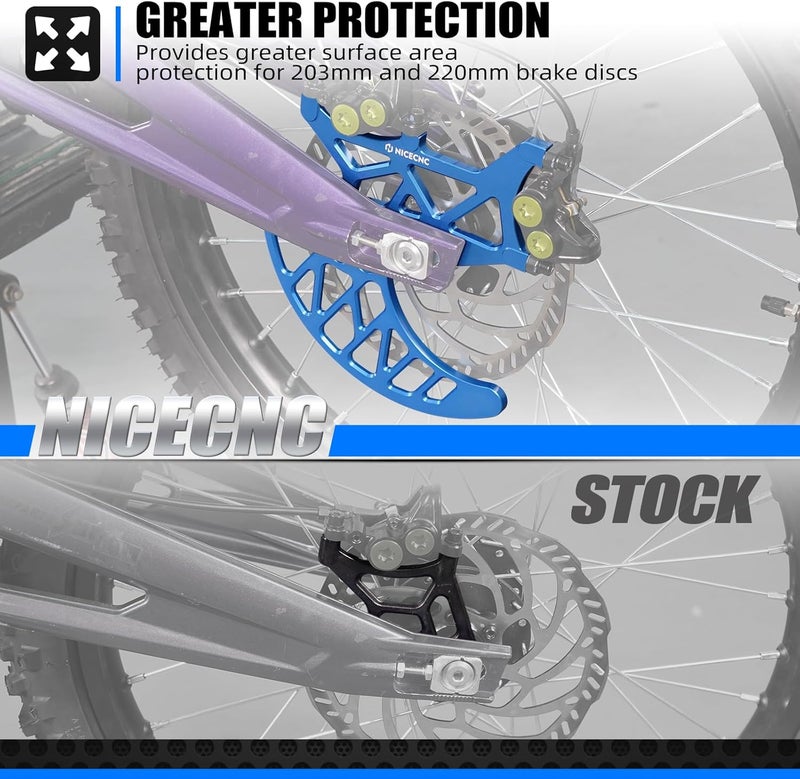 NICECNC Blue Rear Brake Disc Guard Protector Dual Caliper Mounting Designed Compatible with Surron Light bee X/S/ L1E Compatible with Segway X160 X260 See Fitmnet - Image 3